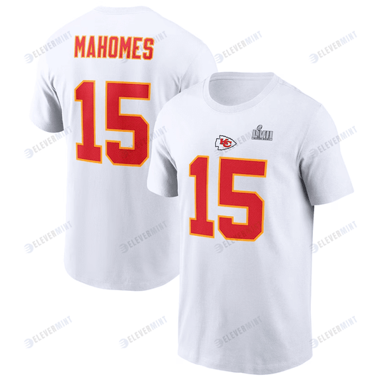 Patrick Mahomes Kansas City Chiefs Super Bowl LVII T-Shirt - White