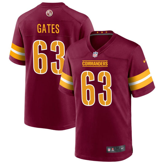 Nick Gates Washington Commanders Nike Game Player Jersey - Burgundy