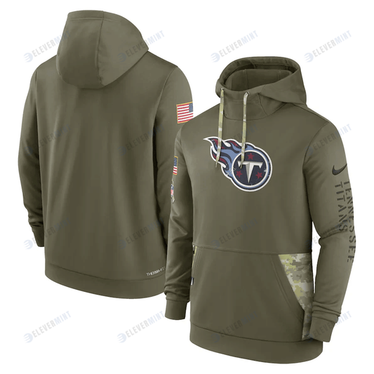 Tennessee Titans 2022 Salute to Service Therma Performance Pullover Men Hoodie - Olive