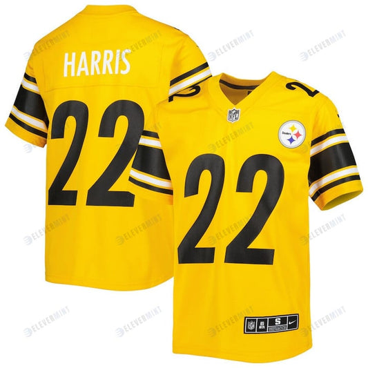 Najee Harris 22 Pittsburgh Steelers Youth Inverted Game Jersey - Gold