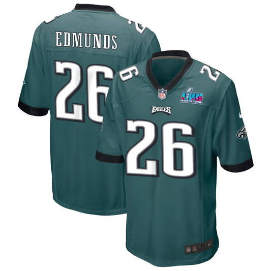 Terrell Edmunds Philadelphia Eagles Nike Super Bowl LVII Game Jersey - Midnight Green