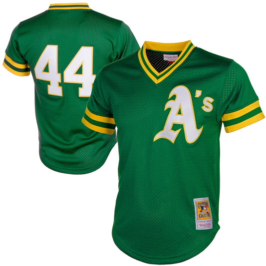 Reggie Jackson Oakland Athletics Mitchell & Ness Cooperstown Mesh Batting Practice Jersey - Green