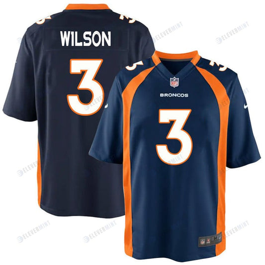 Russell Wilson 3 Denver Broncos Navy Game Jersey Jersey