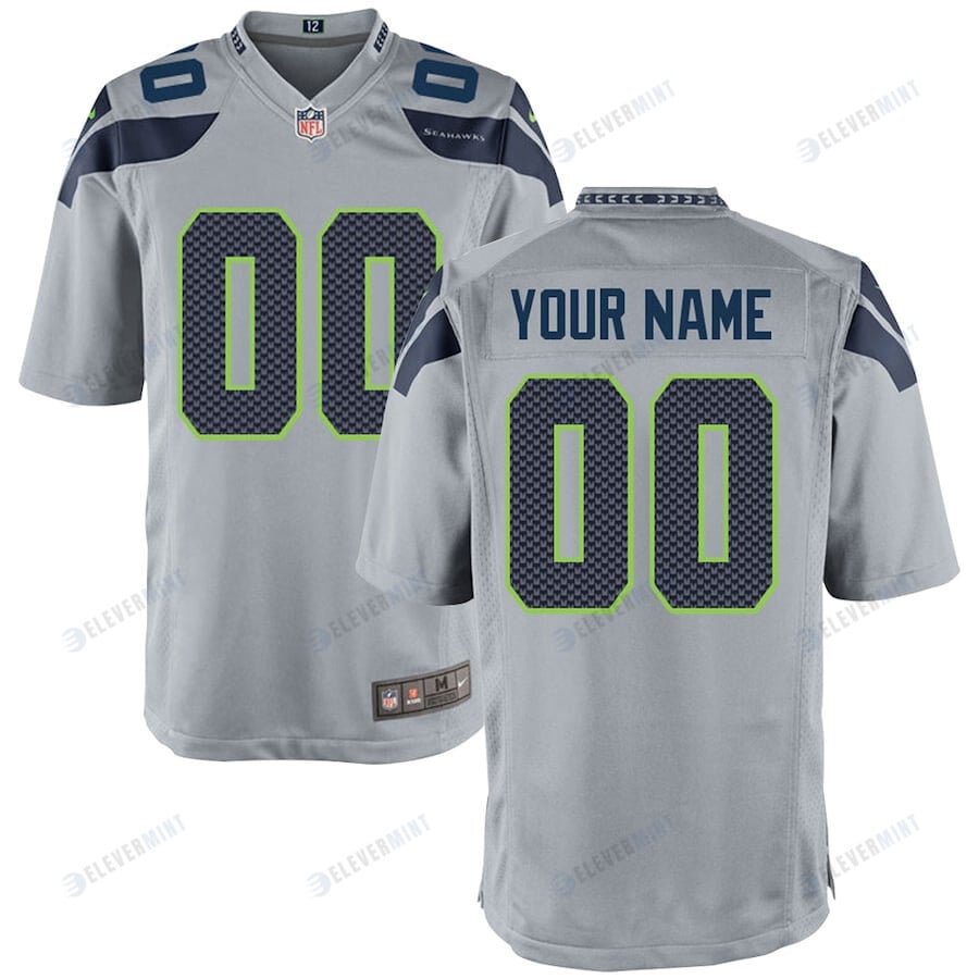 Seattle Seahawks Youth Game Custom 00 Jersey - Gray