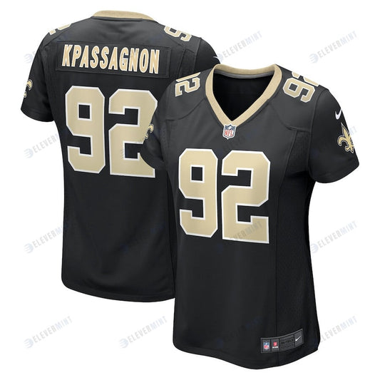 Tanoh Kpassagnon 92 New Orleans Saints Women's Game Jersey - Black