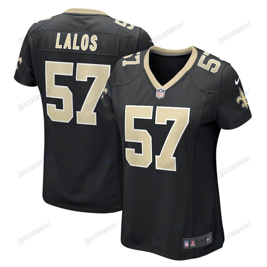 Niko Lalos 57 New Orleans Saints Women's Team Game Jersey - Black