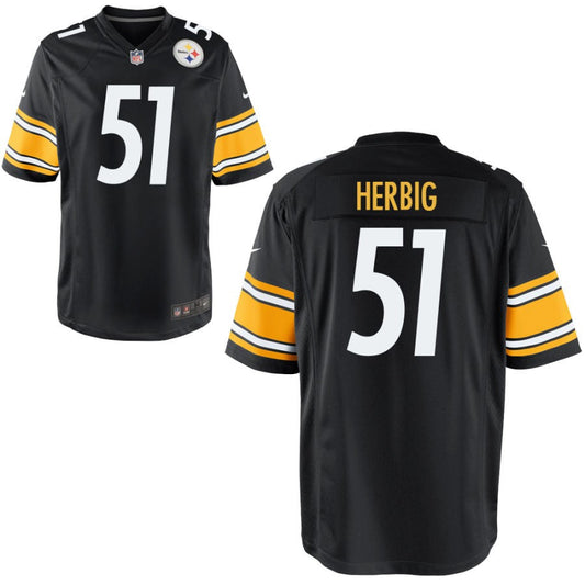 Nick Herbig Pittsburgh Steelers Nike Youth Game Jersey - Black