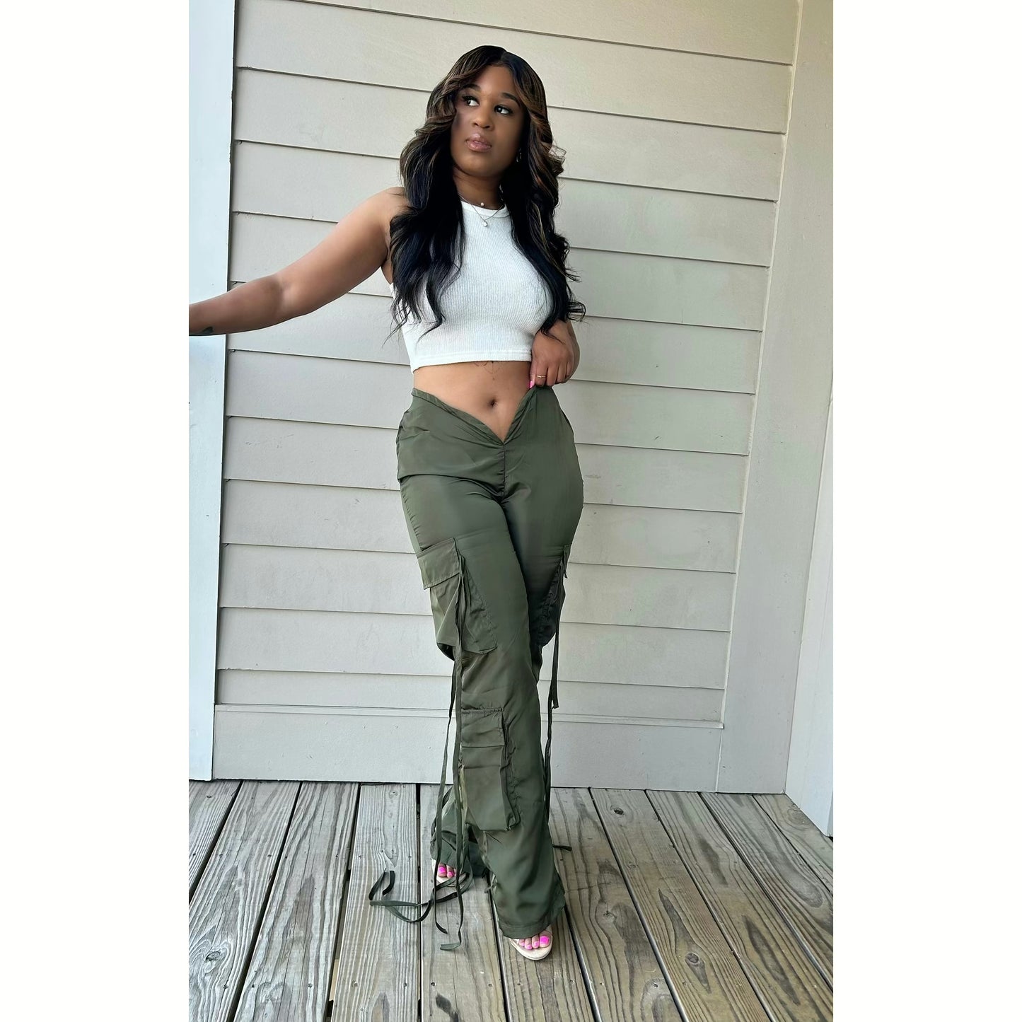 V-cut pants